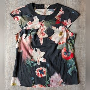 Ted Baker Maddee Opulent Bloom Cap Sleeve Shell Size 2